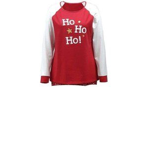 Family Pajamas Women's Family Pajama Top, Red White HoHo Print, XXL "TOP ONLY"